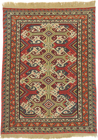 6 x 8 Antique Caucasian Soumak Rug 74374