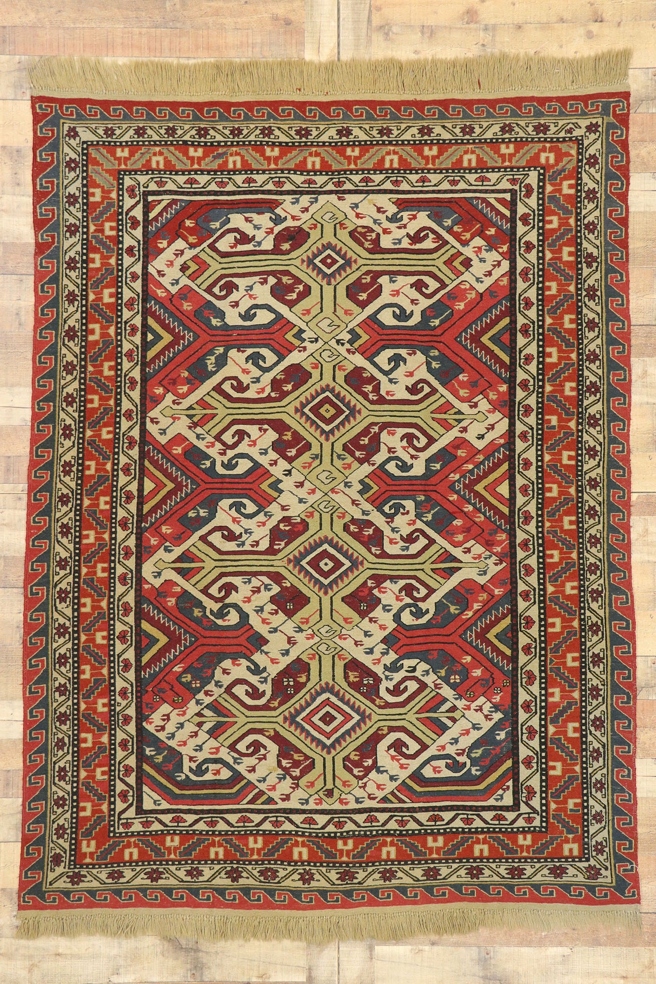 6 x 8 Antique Caucasian Soumak Rug 74374