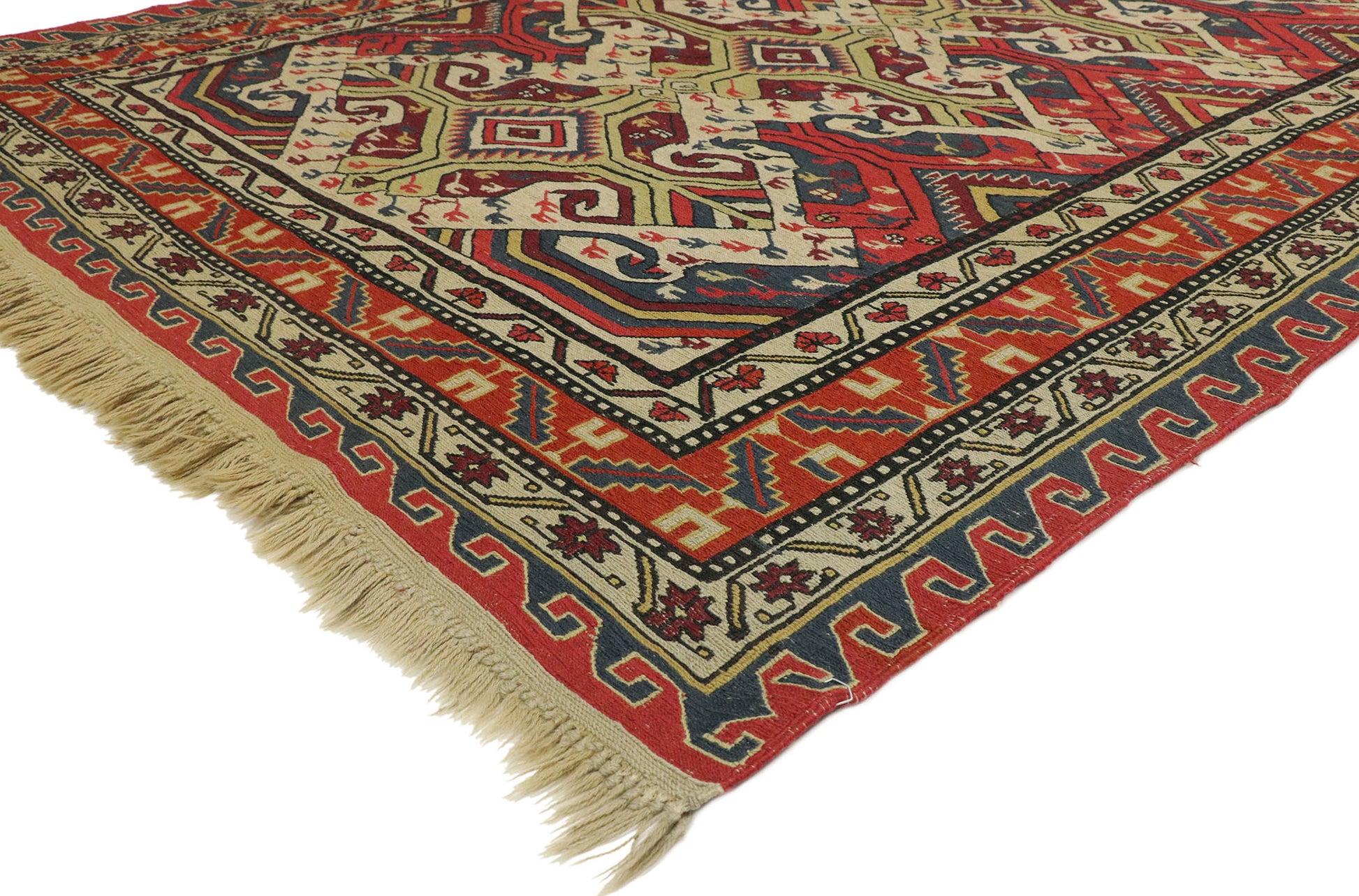 6 x 8 Antique Caucasian Soumak Rug 74374