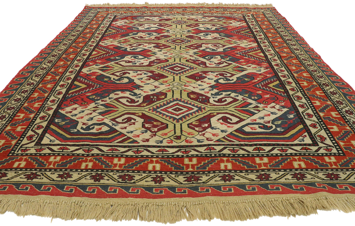 6 x 8 Antique Caucasian Soumak Rug 74374