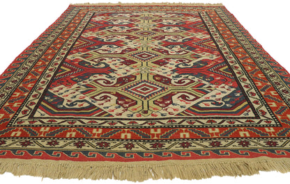 6 x 8 Antique Caucasian Soumak Rug 74374