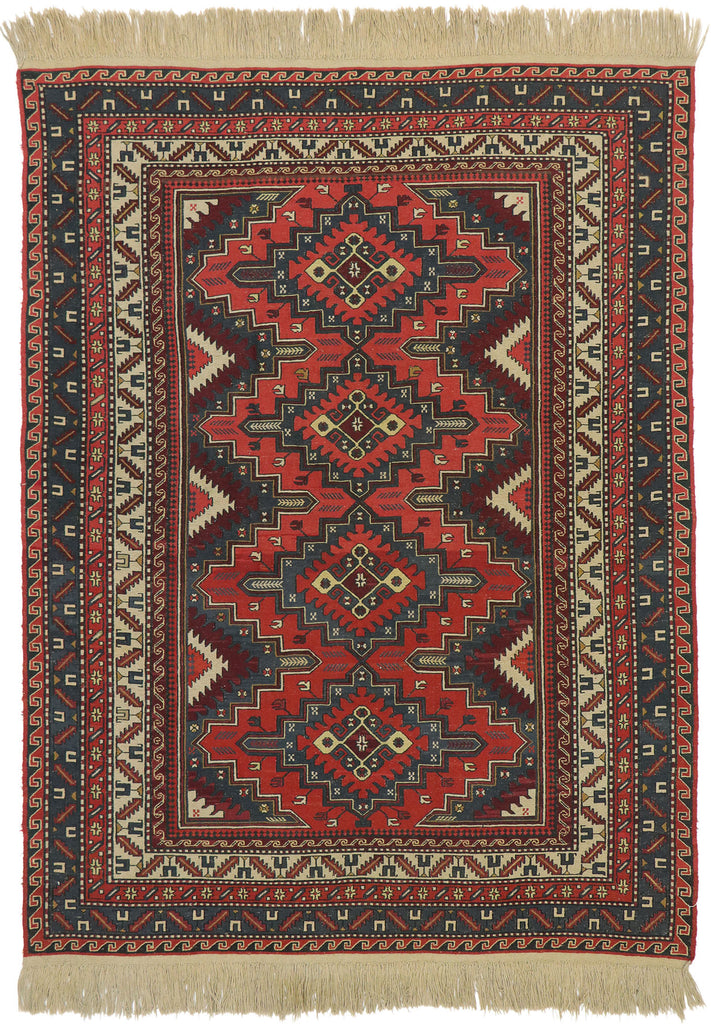 6 x 8 Antique Caucasian Soumak Rug 74375