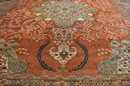 11 x 14 Antique Persian Tabriz Rug 74383