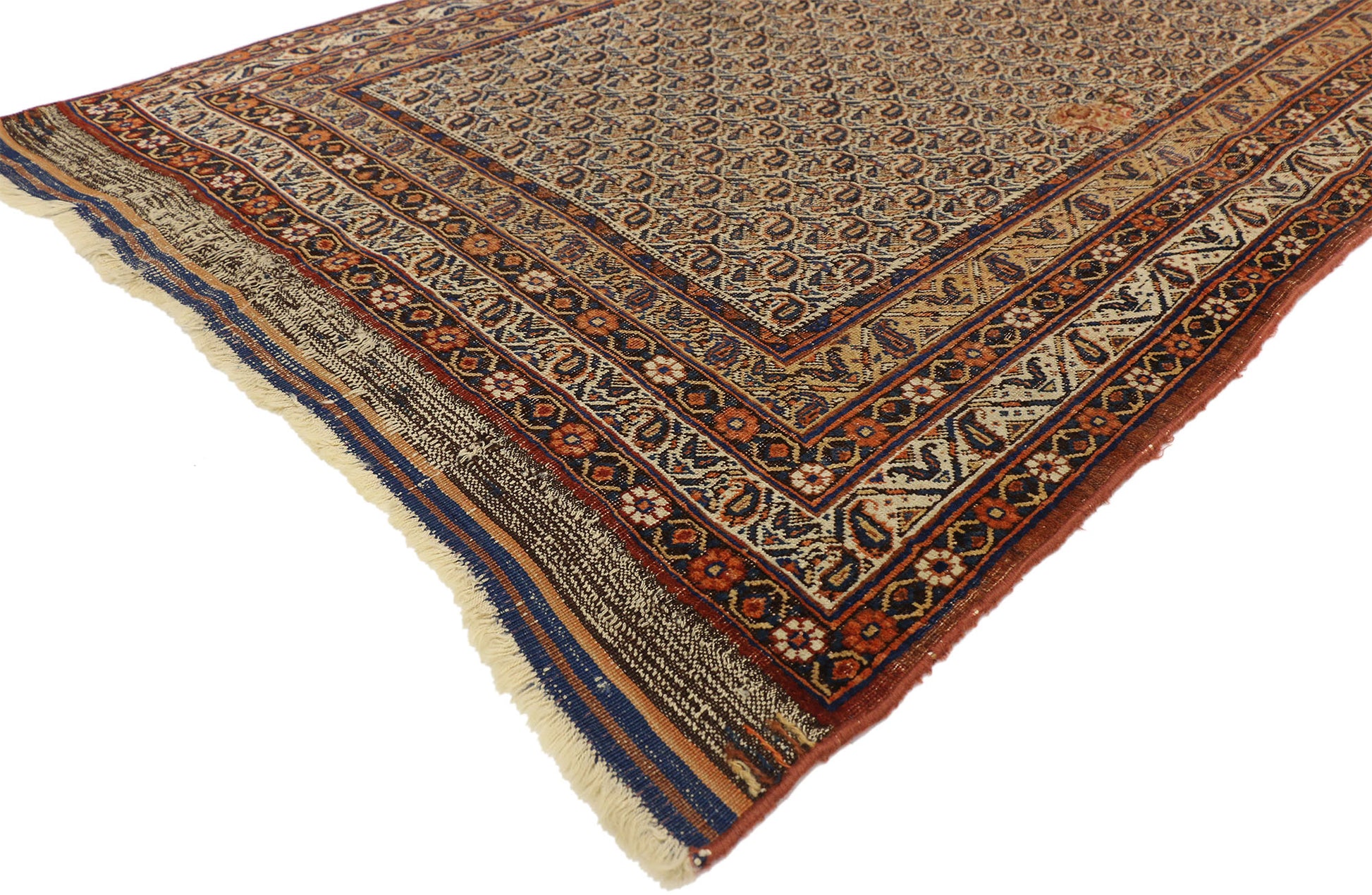 4 x 6 Antique Persian Bijar Rug 74395