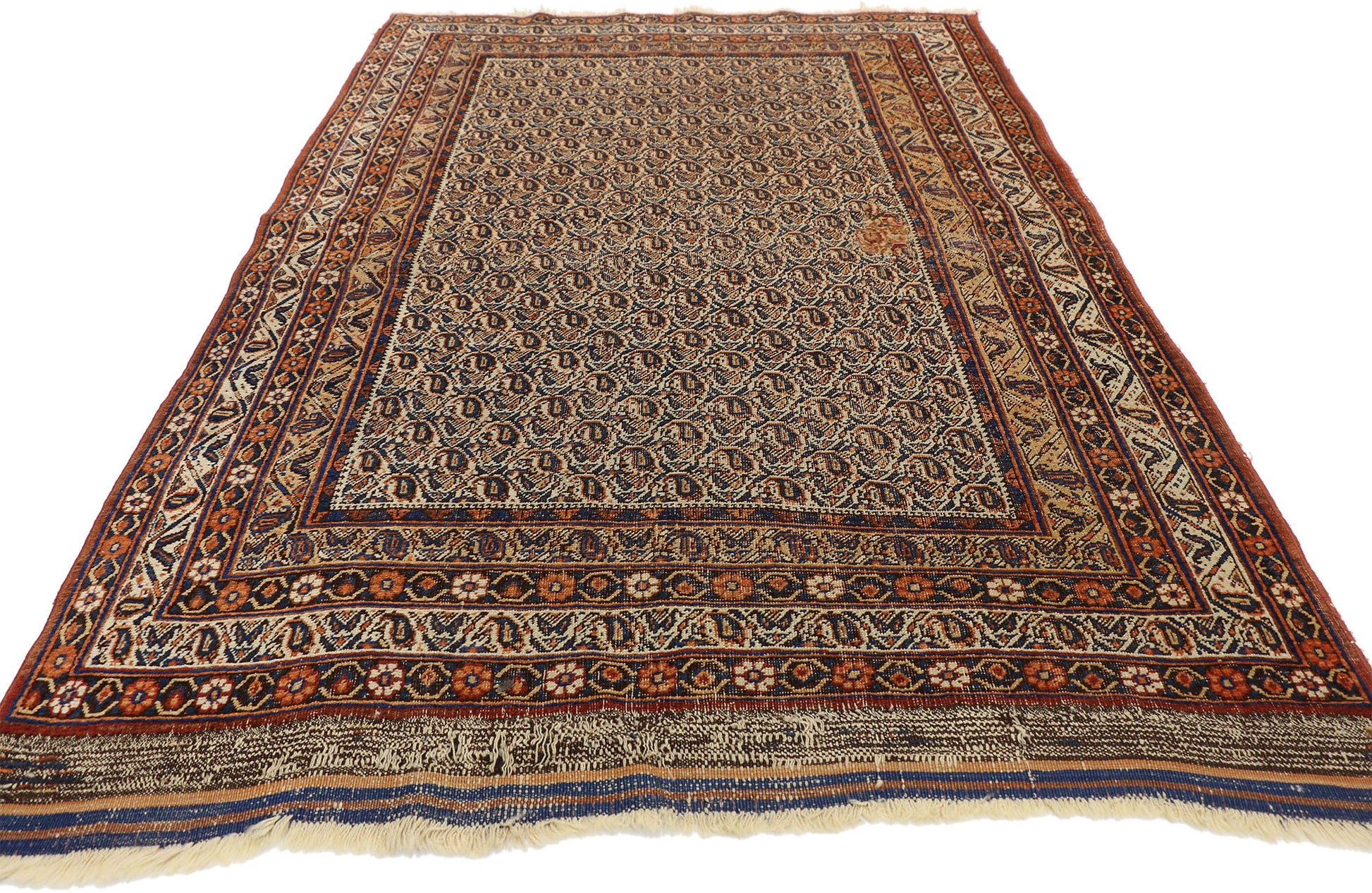 4 x 6 Antique Persian Bijar Rug 74395