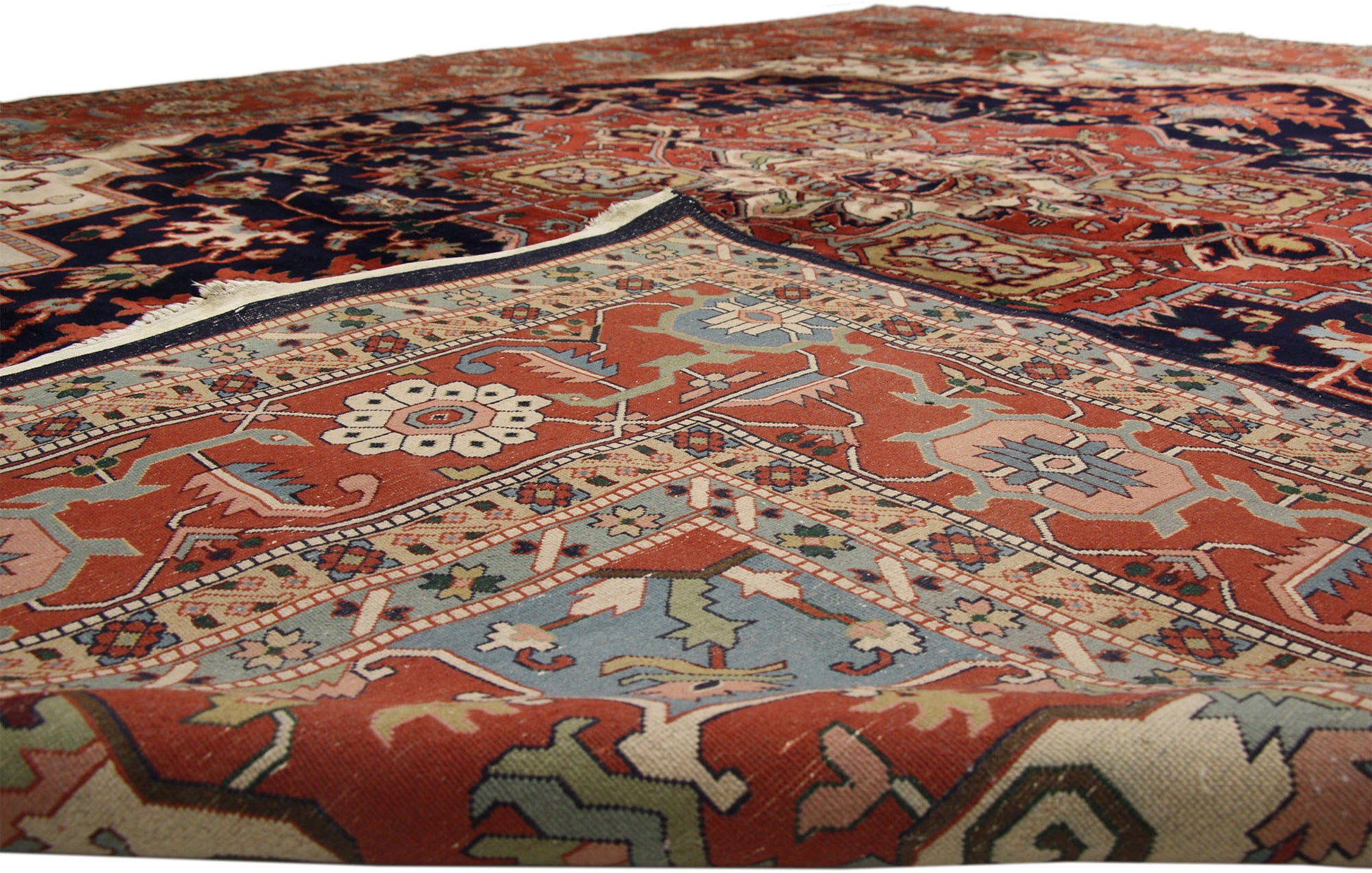 12 x 15 Vintage Persian Heriz Rug 74402