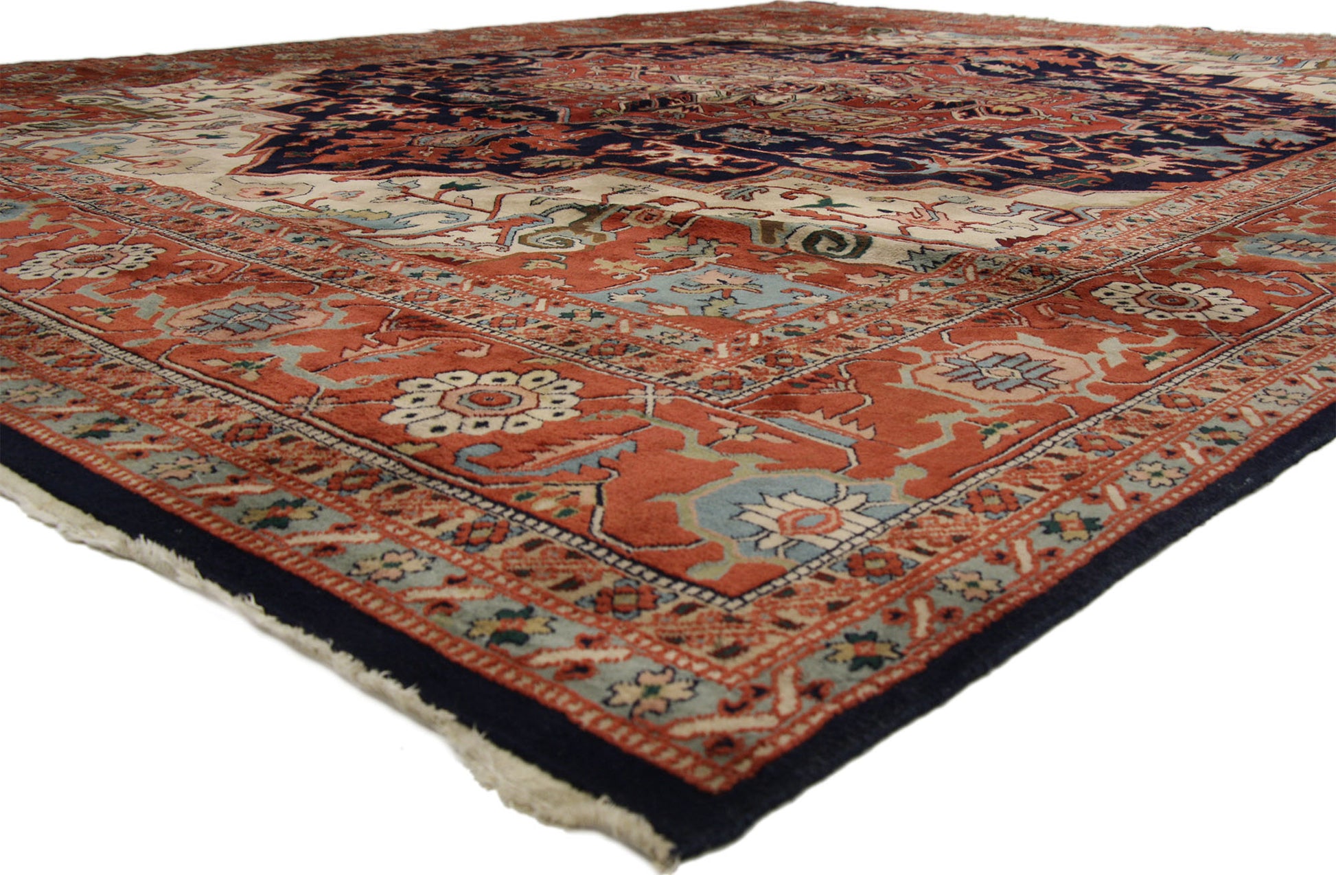 12 x 15 Vintage Persian Heriz Rug 74402