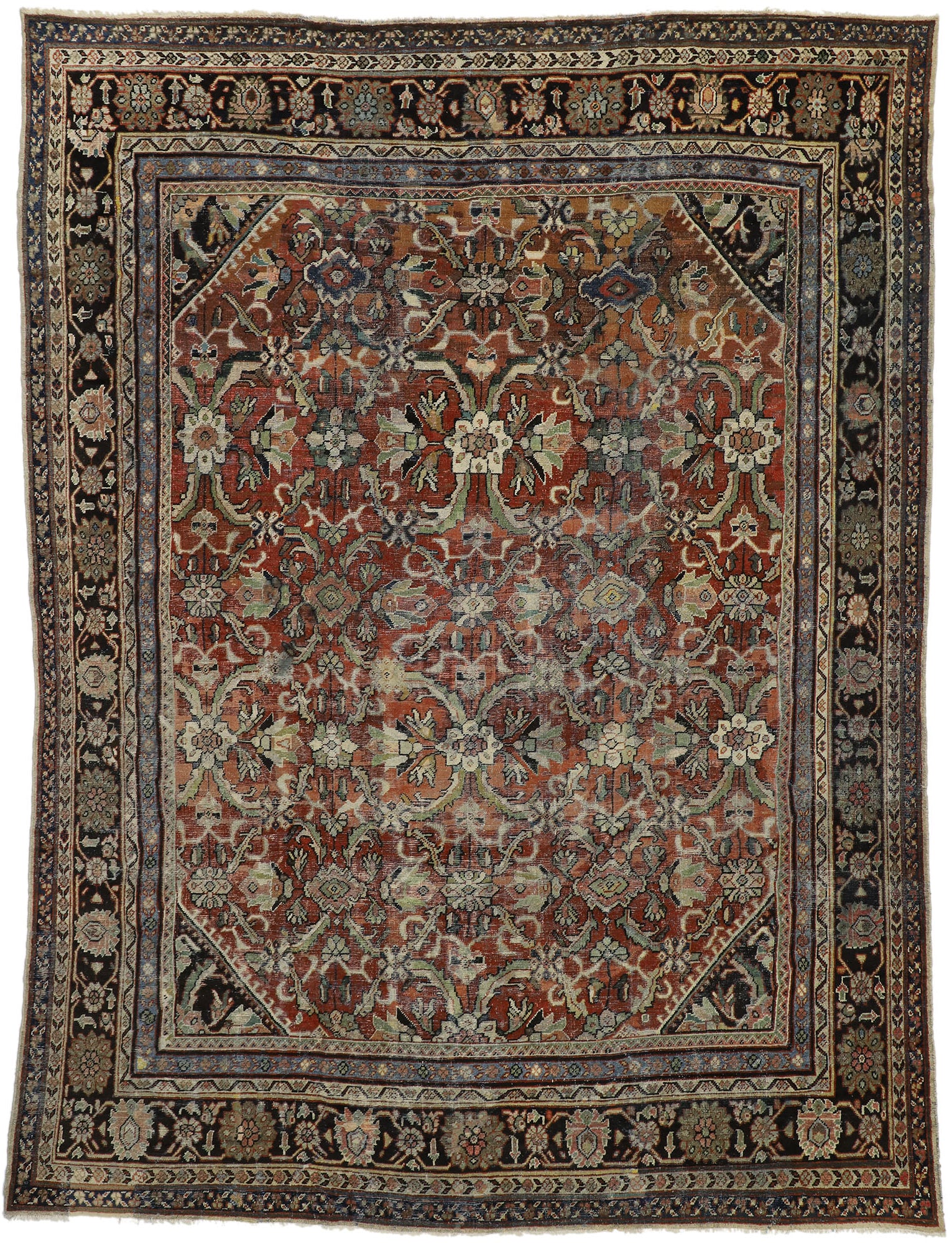 11 x 14 Vintage Persian Mahal Rug 74415