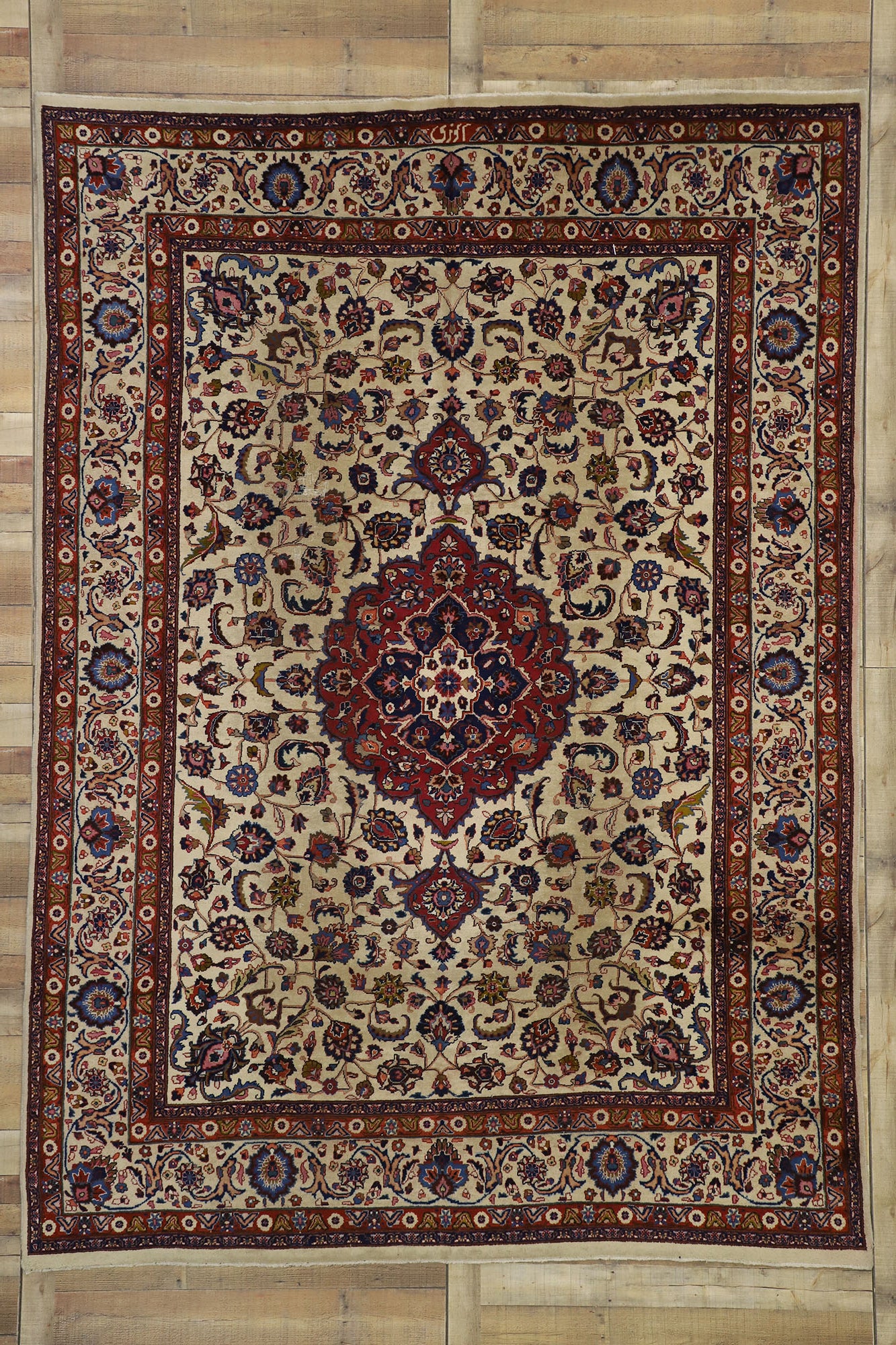 8 x 11 Antique Persian Mashhad Rug 74418