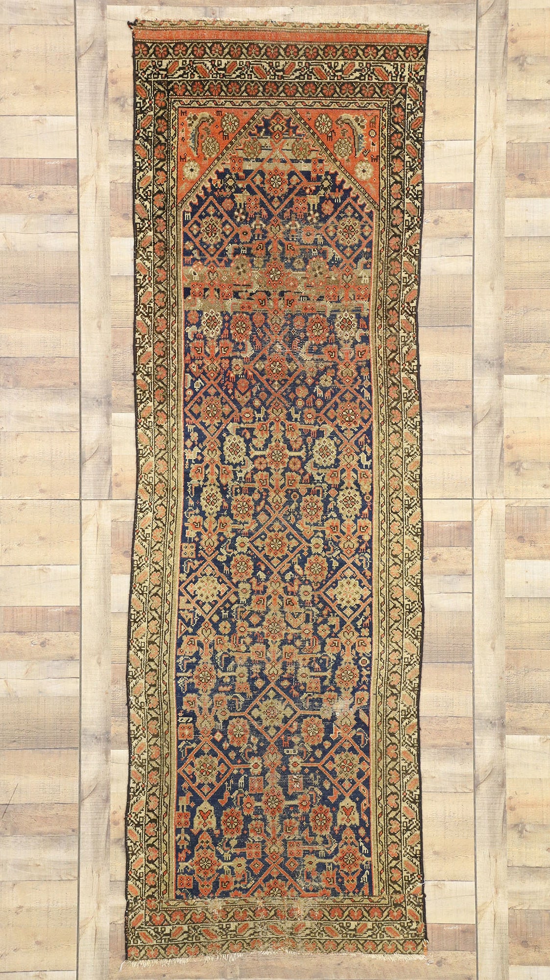 3 x 9 Antique Persian Malayer Runner 74454