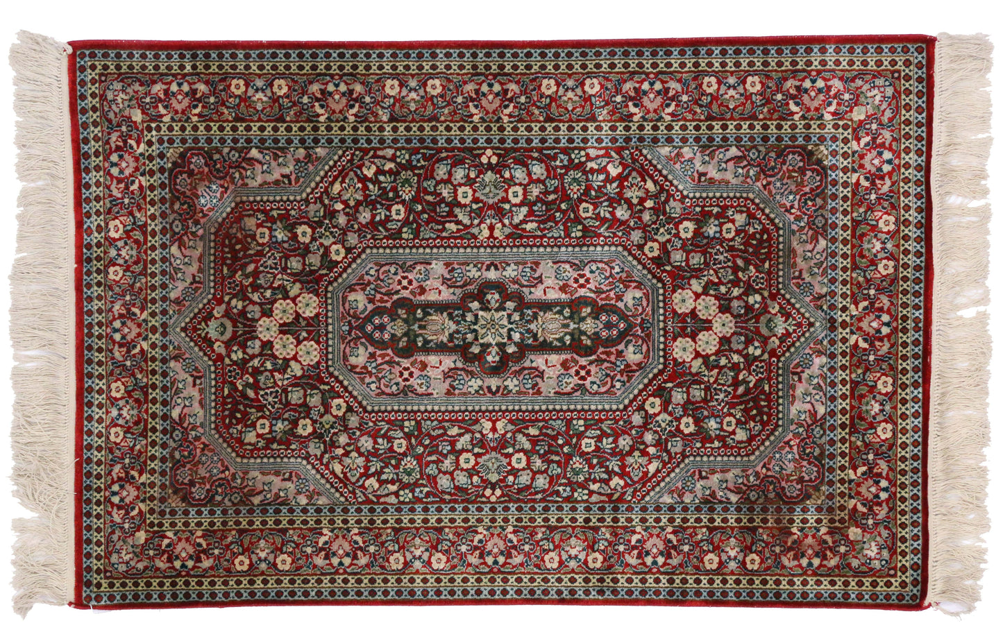 2 x 3 Vintage Persian Silk Qum Rug 74471