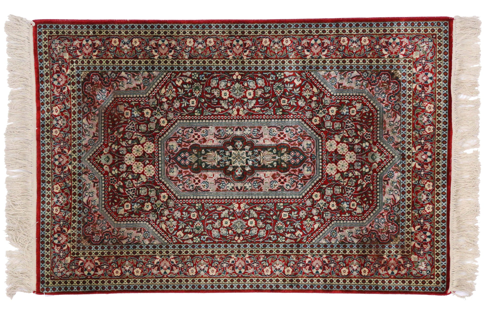 2 x 3 Vintage Persian Silk Qum Rug 74471