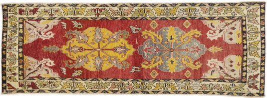 4 x 10 Vintage Turkish Oushak Rug 74476