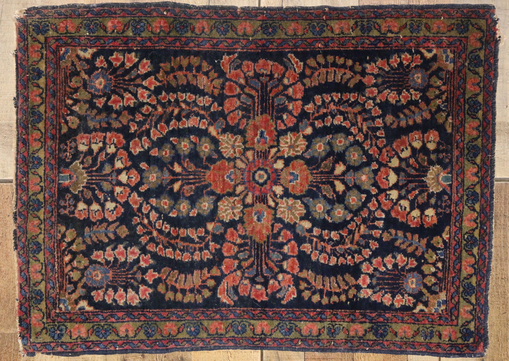 2 x 3 Antique Persian Sarouk Rug 74477