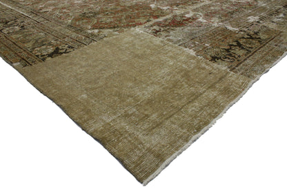 10 x 14 Antique-Worn Persian Mahal Rug 74479