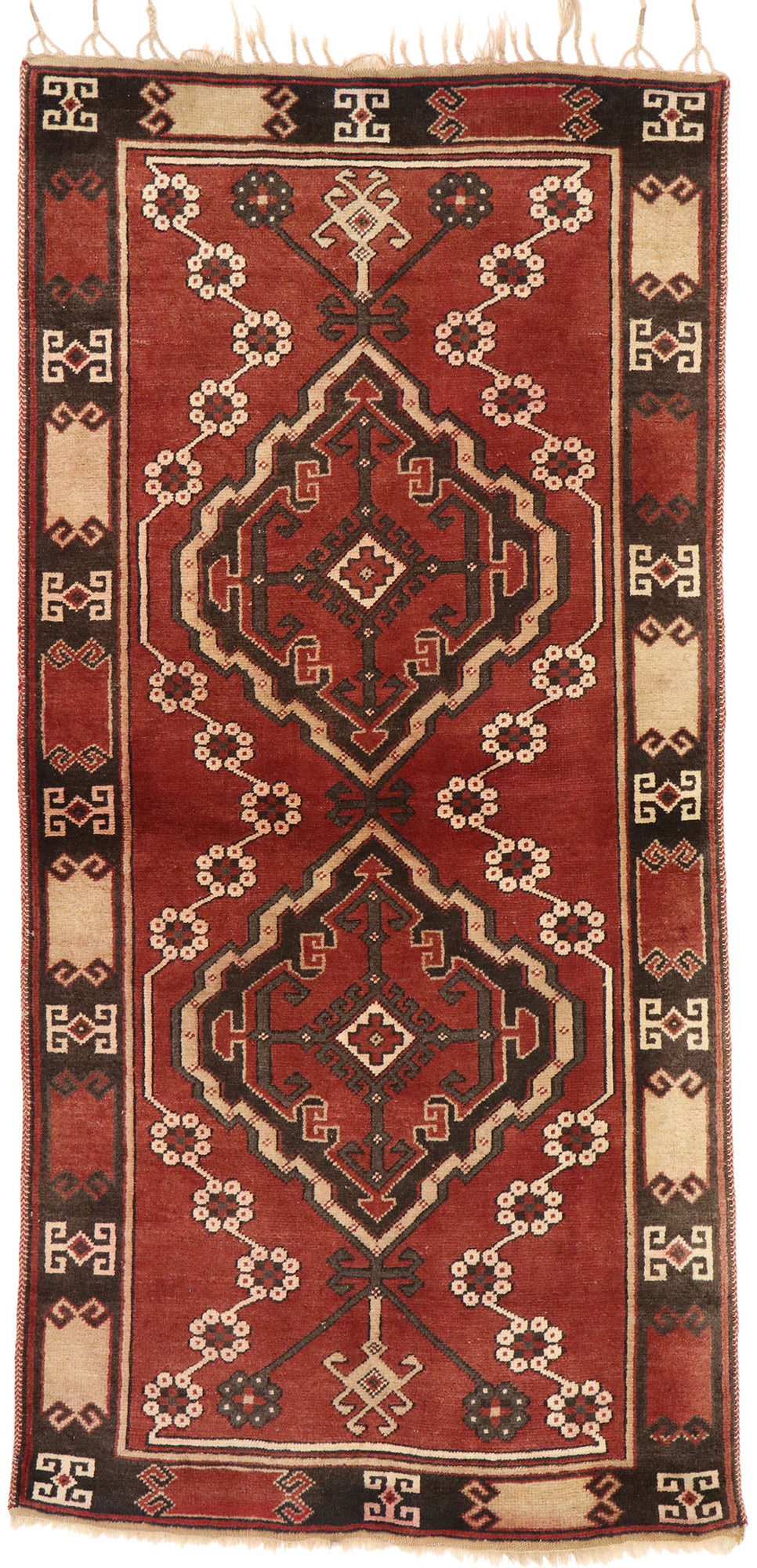 3 x 7 Vintage Turkish Oushak Rug 74500