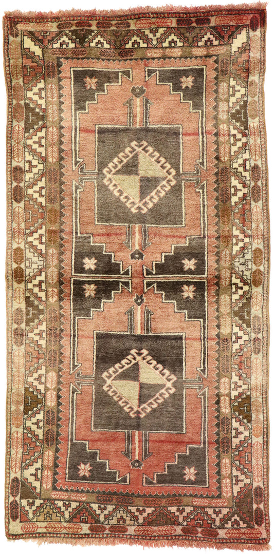3 x 7 Vintage Turkish Oushak Rug 74501