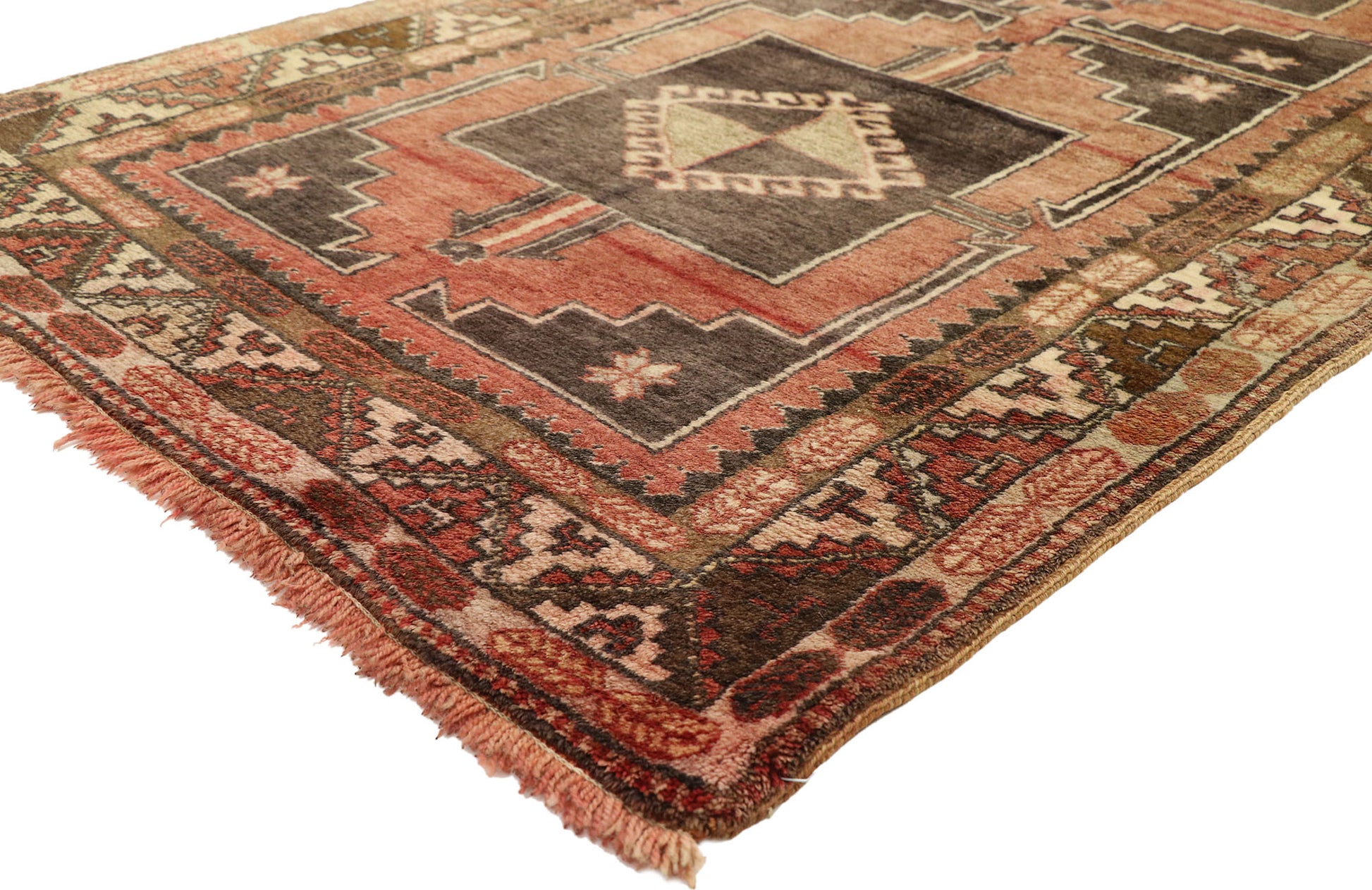 3 x 7 Vintage Turkish Oushak Rug 74501