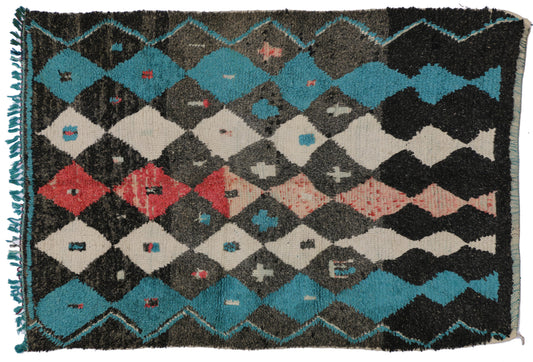 4 x 6 Vintage Moroccan Rug 74523