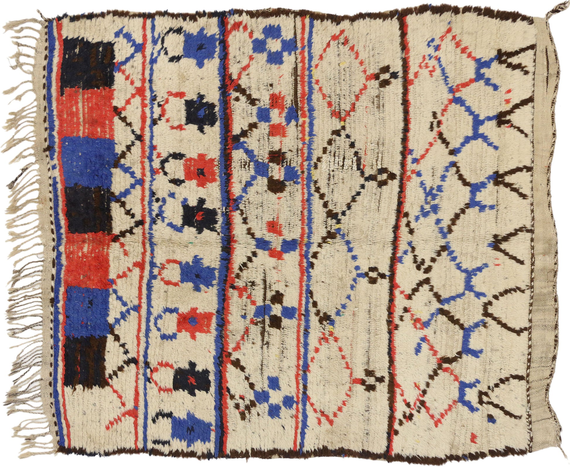 4 x 5 Vintage Moroccan Azilal Rug 74548