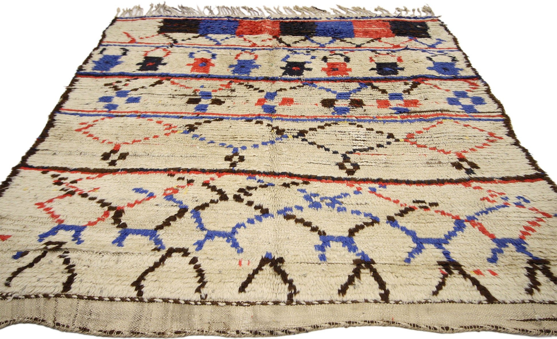 4 x 5 Vintage Moroccan Azilal Rug 74548