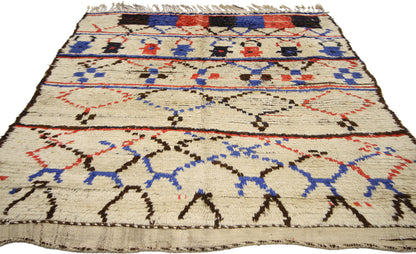 4 x 5 Vintage Moroccan Azilal Rug 74548
