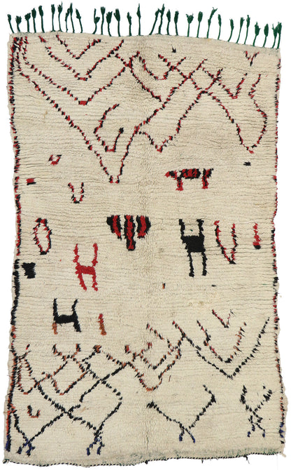 4 x 6 Vintage Moroccan Azilal Rug 74557