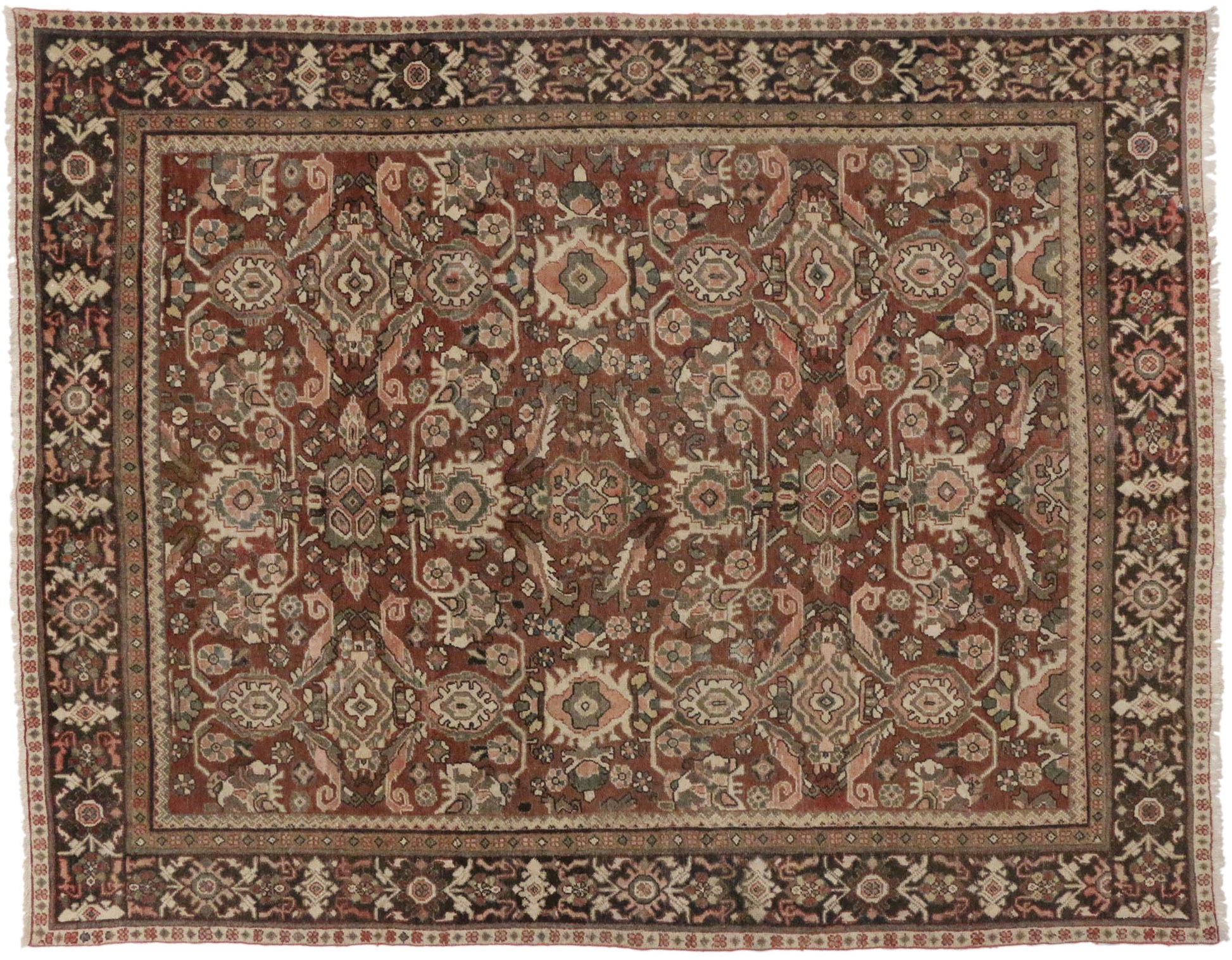 9 x 11 Vintage Persian Mahal Rug 74577