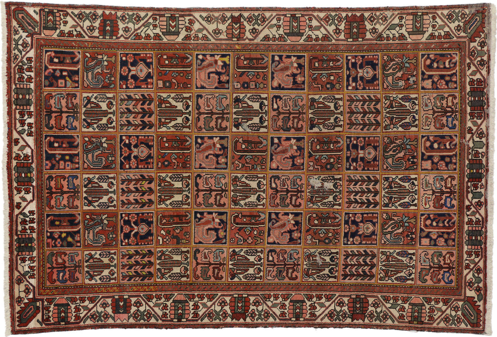 6 x 10 Vintage Persian Bakhtiari Rug 74579