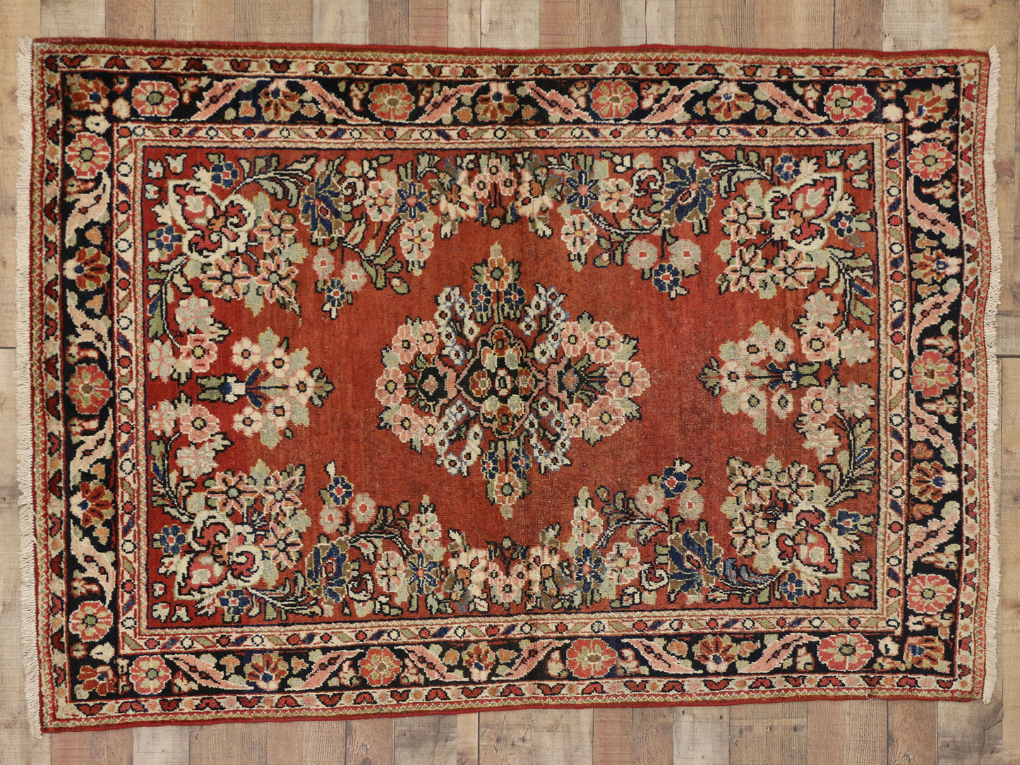 5 x 6 Vintage Persian Mahal Rug 74582