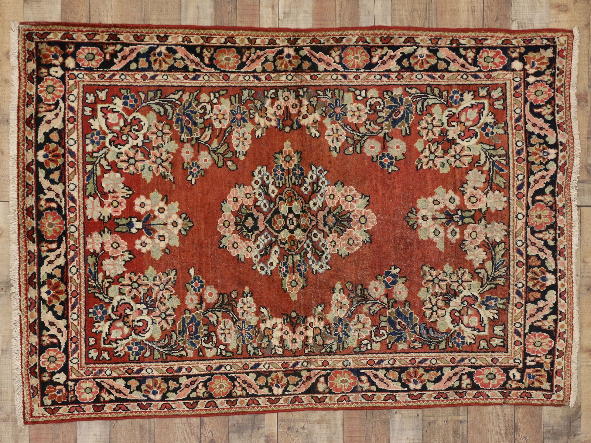 5 x 6 Vintage Persian Mahal Rug 74582