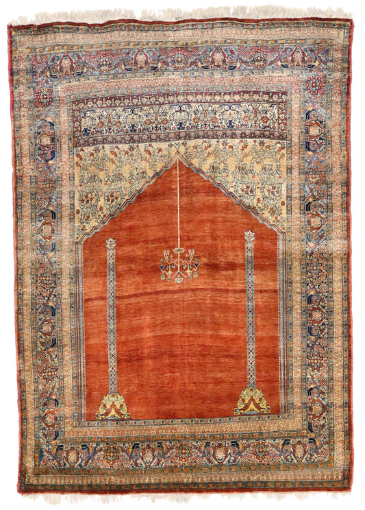 4 x 6 Antique Silk Turkish Rug 74585