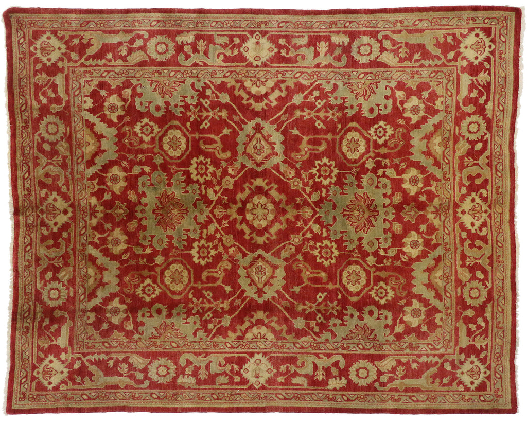 8 x 10 Vintage Turkish Oushak Rug 74643
