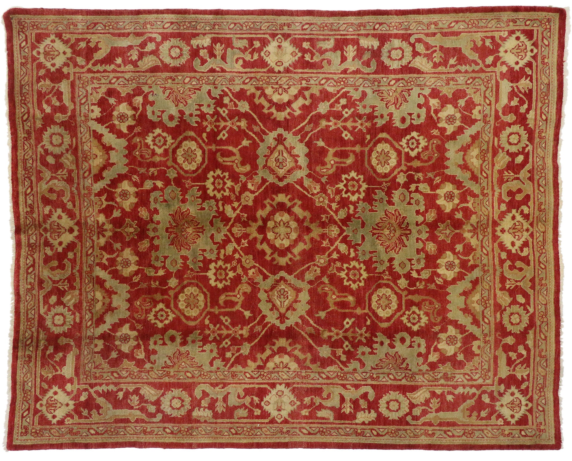8 x 10 Vintage Turkish Oushak Rug 74643