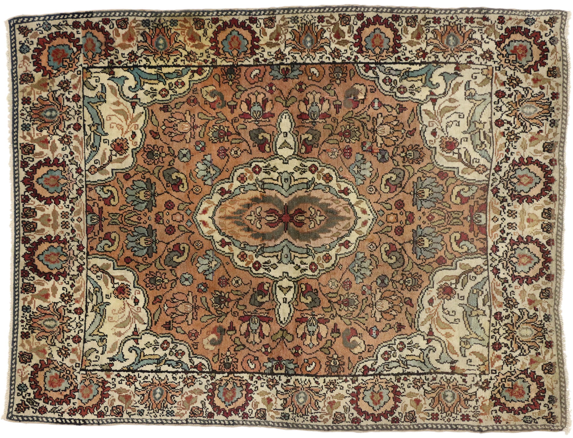 5 x 6 Vintage Indian Agra Rug 74659