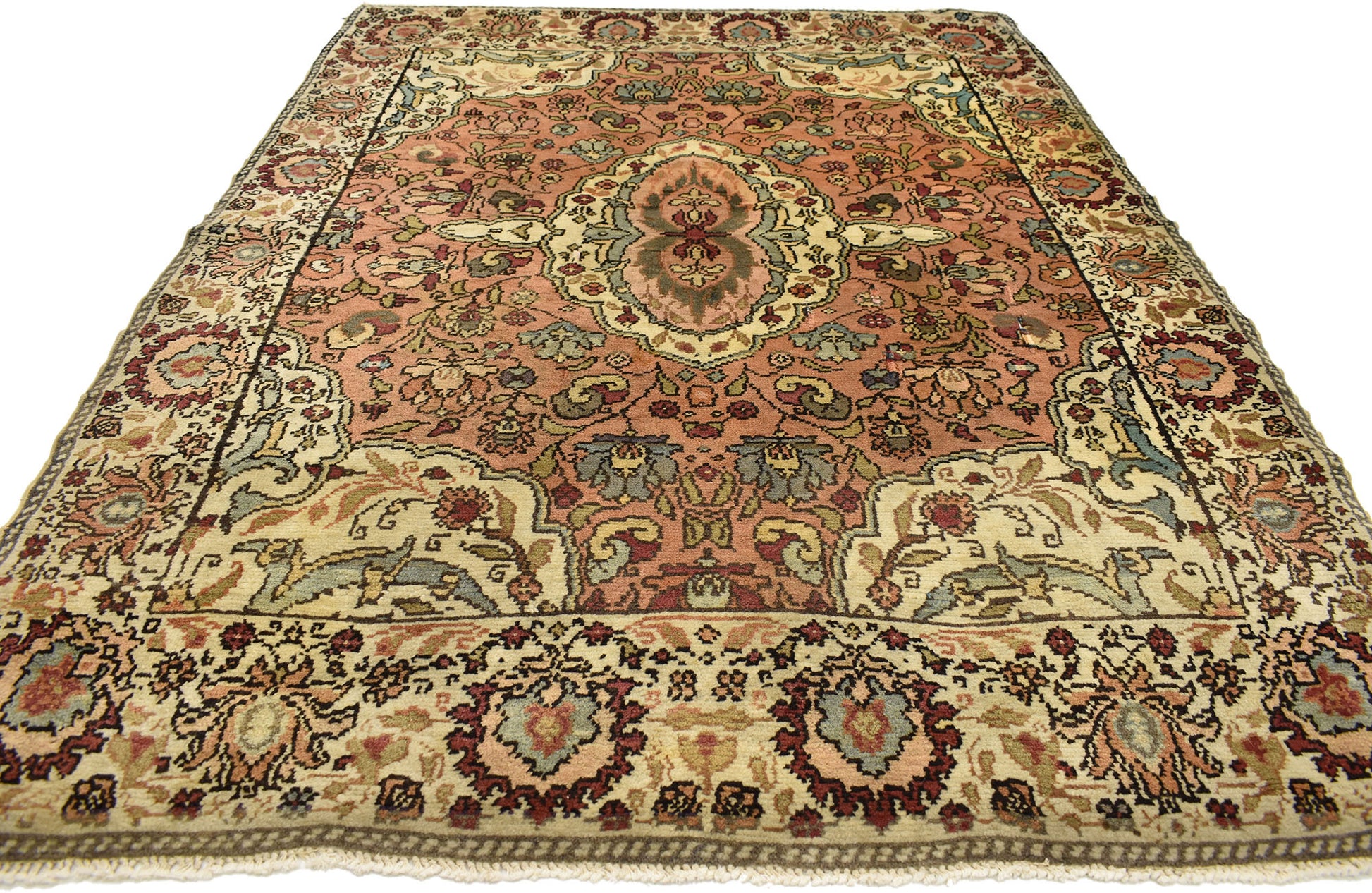5 x 6 Vintage Indian Agra Rug 74659