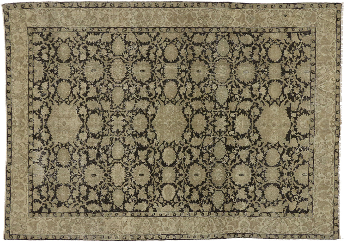 8 x 11 Distressed Antique Indian Agra Rug 74661