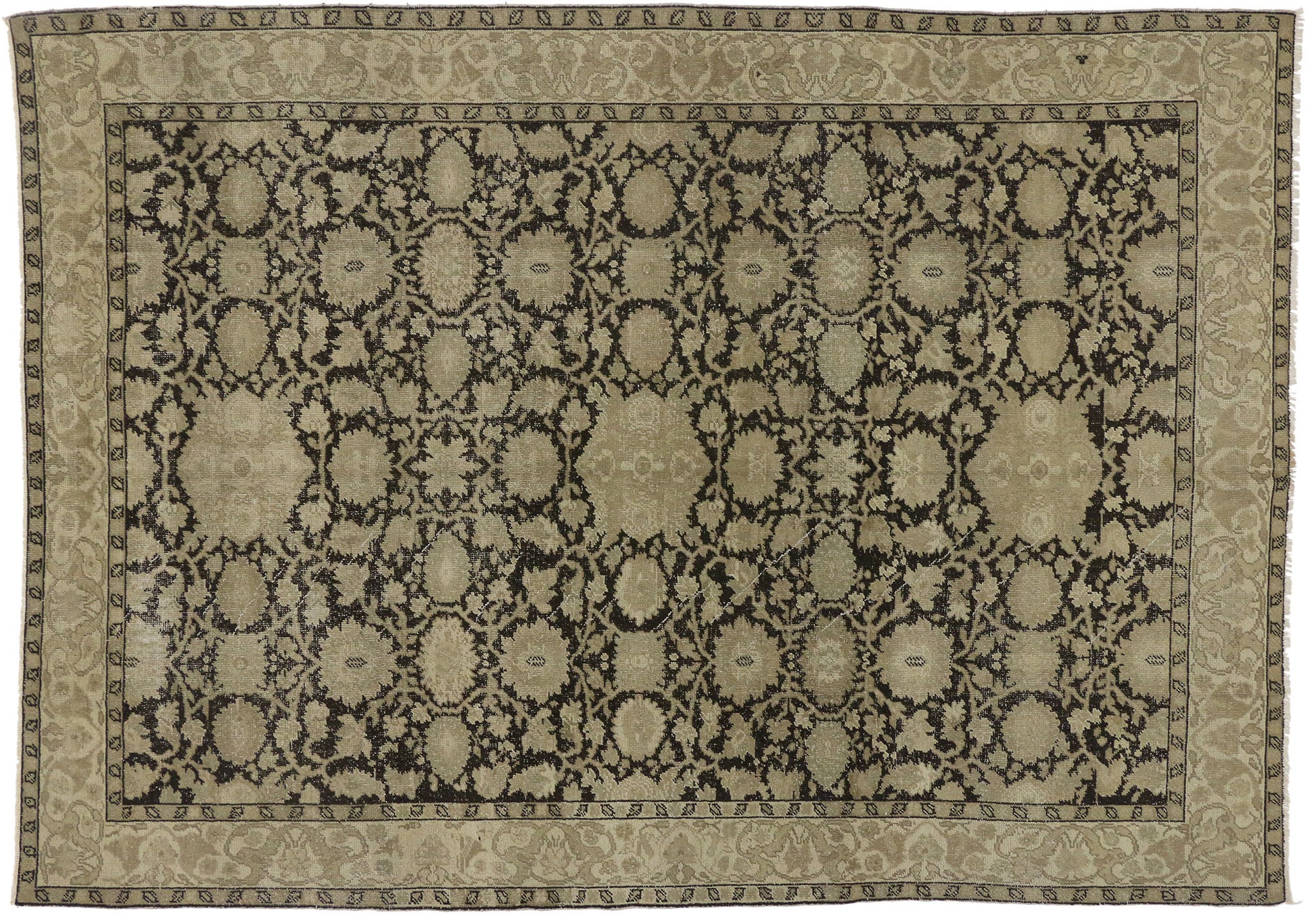 8 x 11 Distressed Antique Indian Agra Rug 74661