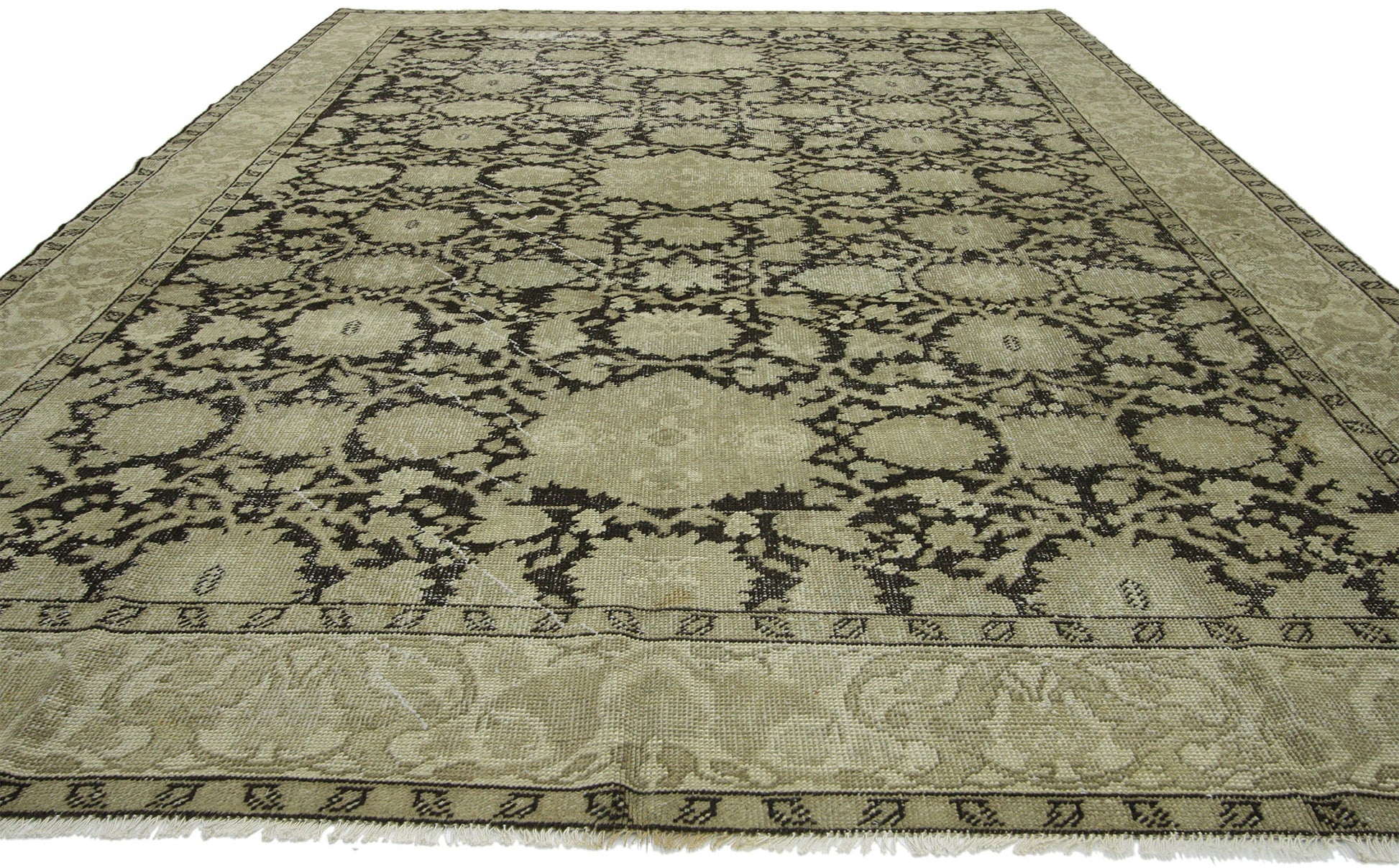 8 x 11 Distressed Antique Indian Agra Rug 74661