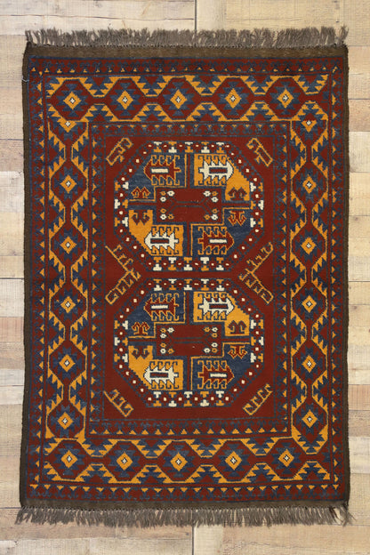 3 x 5 Vintage Afghan Rug 74663