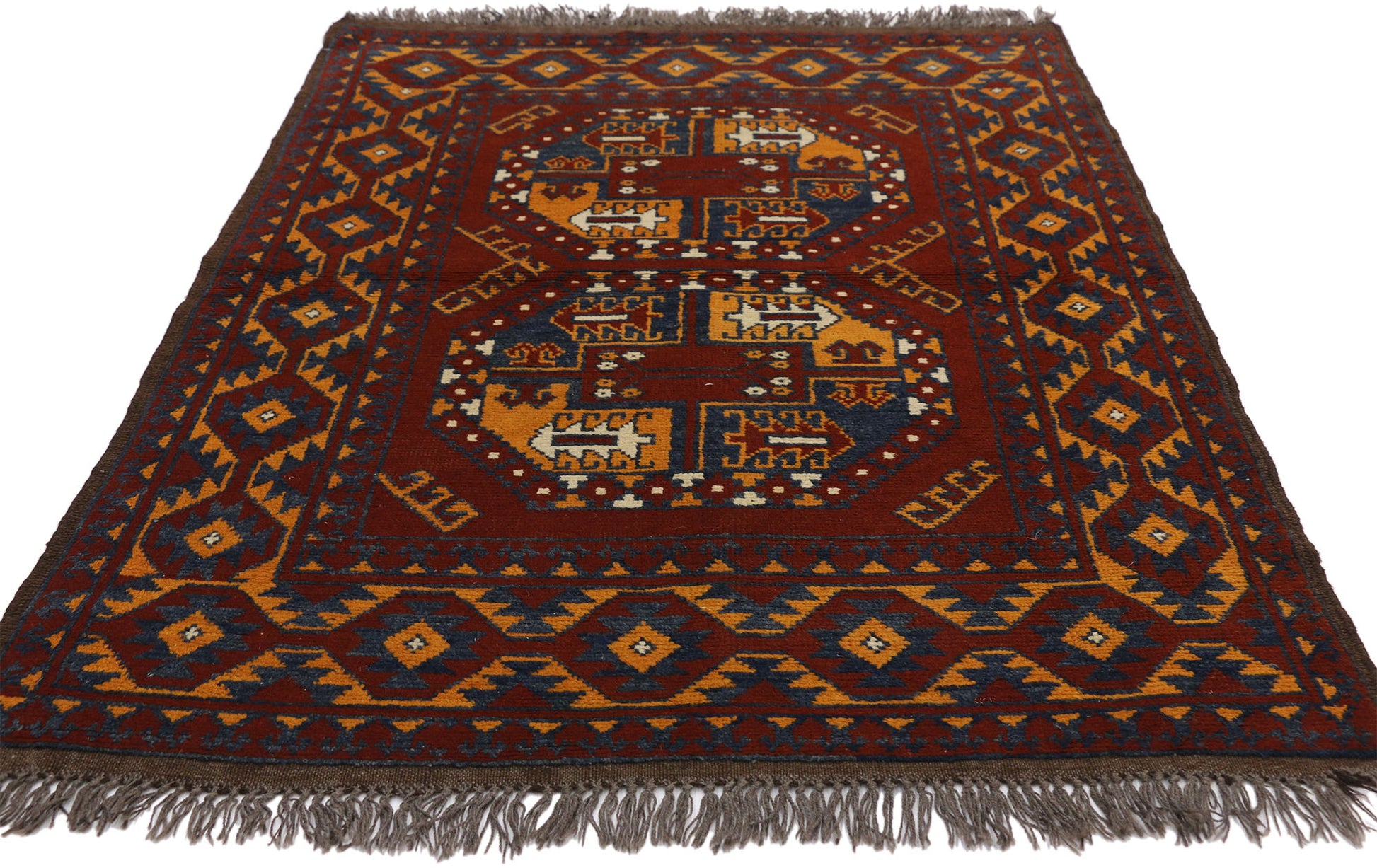 3 x 5 Vintage Afghan Rug 74663