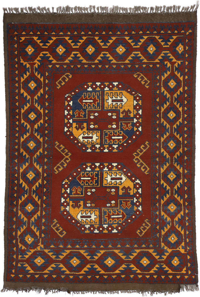 3 x 5 Vintage Afghan Rug 74664