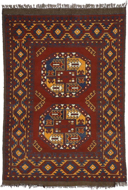 3 x 5 Vintage Afghan Rug 74664