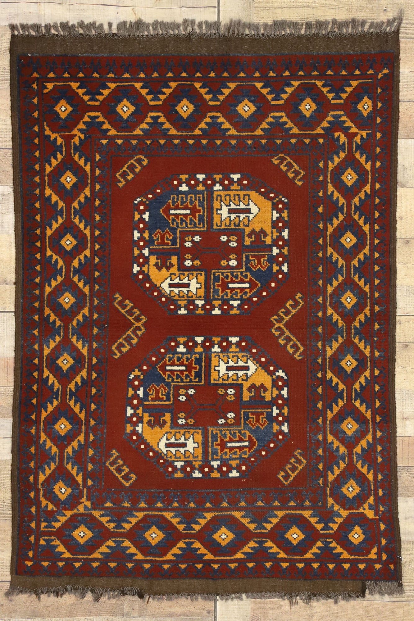 3 x 5 Vintage Afghan Rug 74664