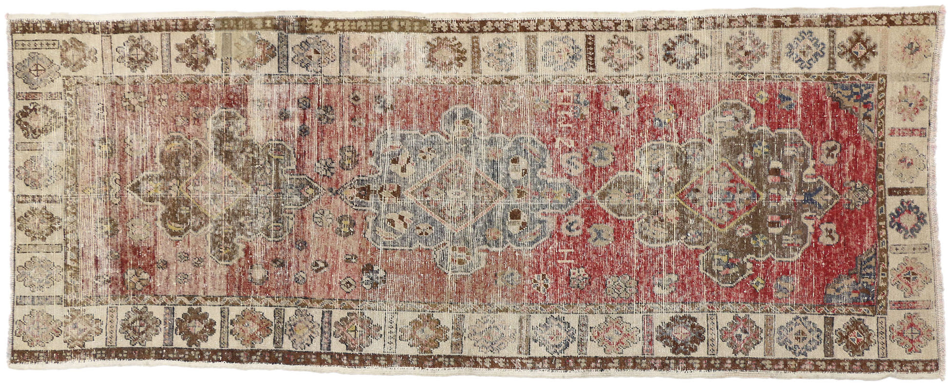 4 x 9 Vintage Turkish Oushak Runner 74675