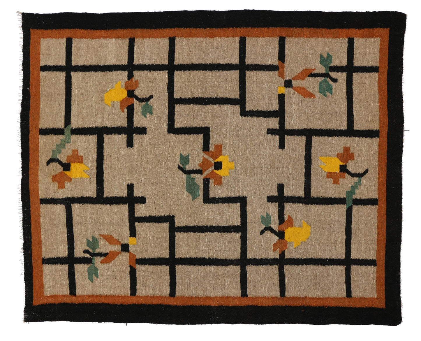 9 x 11 Vintage Swedish Kilim Rug 74685