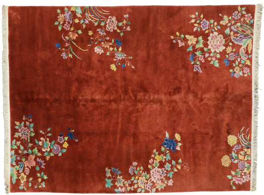 8 x 11 Vintage Art Deco Rug 74688