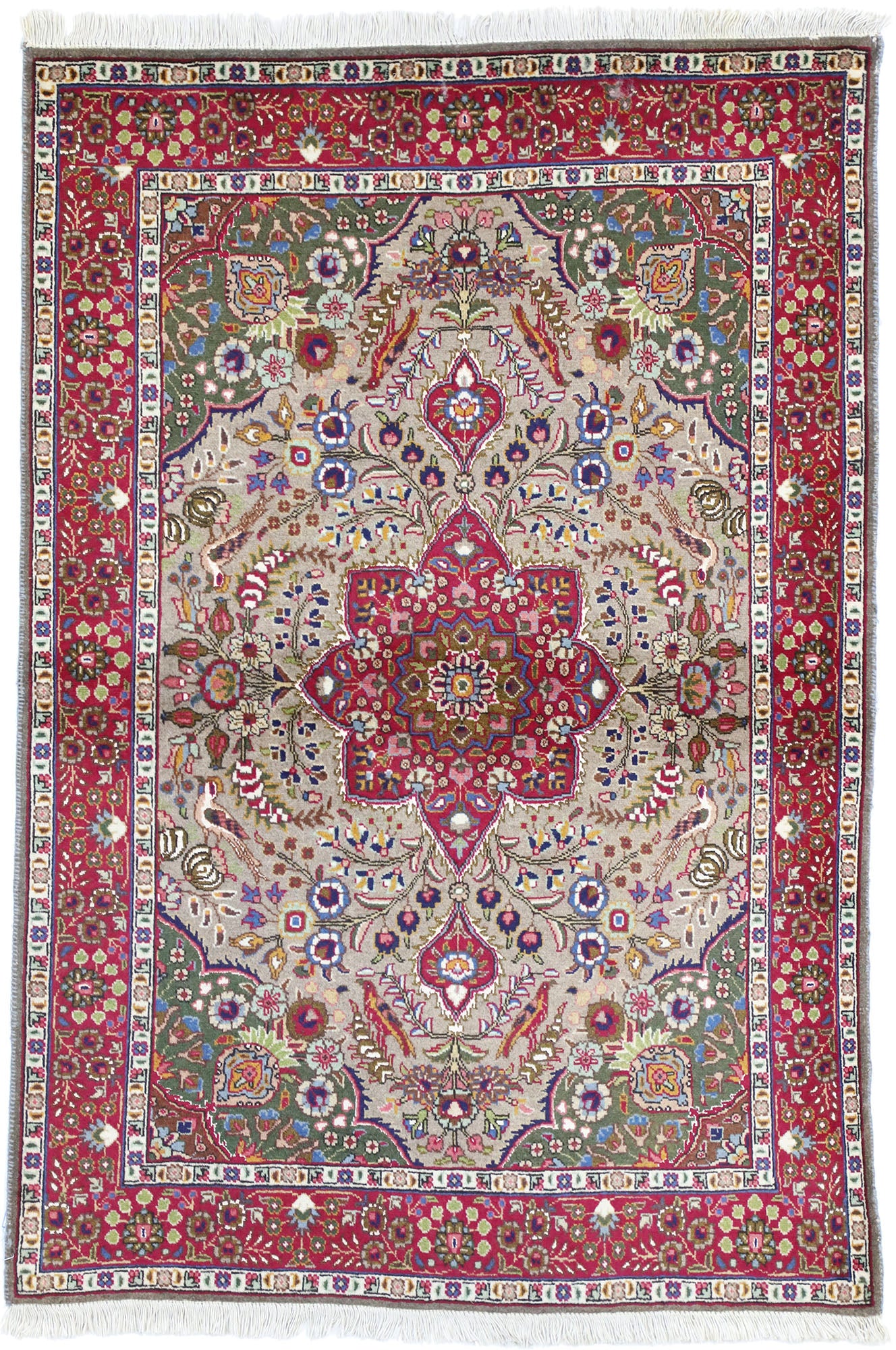 3 x 5 Vintage Persian Tabriz Rug 74690