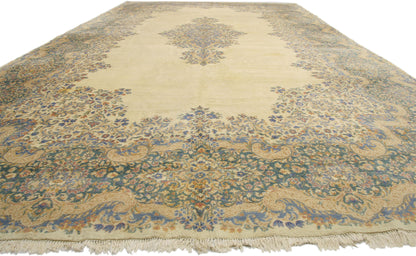 12 x 23 Vintage Persian Kerman Rug 74691