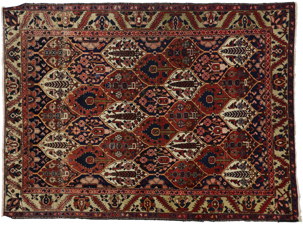 7 x 9 Vintage Persian Bakhtiari Rug 74697